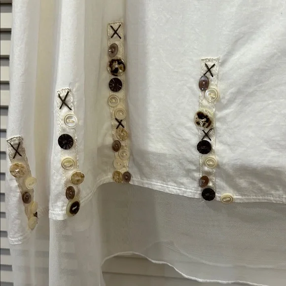 J. Jill White Cotton Skirt Button Embellishment - Picture 3 of 12